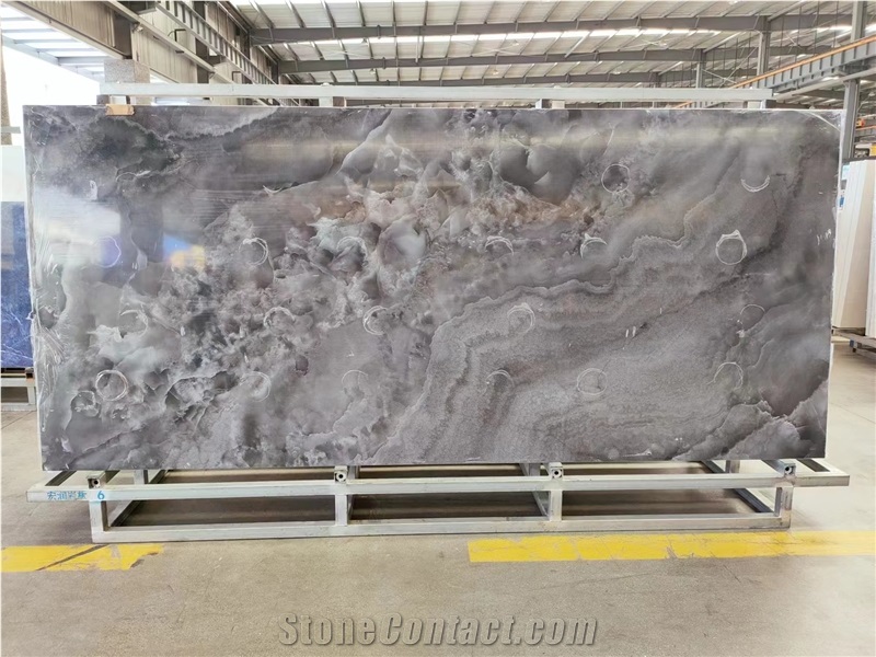 Sintered Stone Slabs Dream Royal Grey Marble Textured Floor Tile
