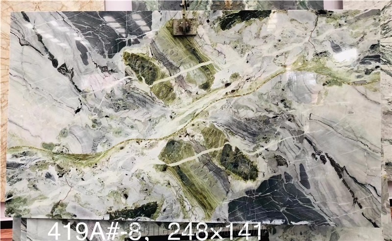 China Primavera Marble Slabs Ice Jade Green Wall Decoration