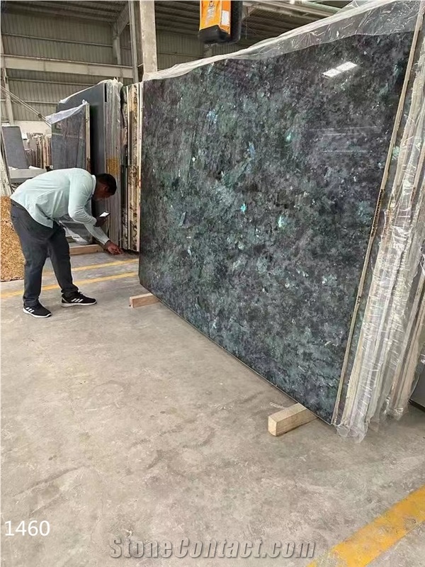 Emerald Blue Granite Slabs Galactic Volga  Stone Tile
