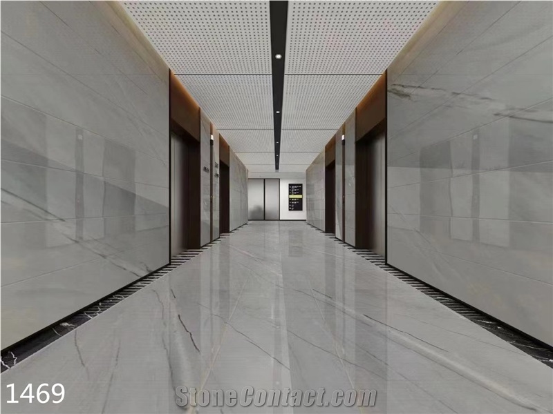 White Santorini Quartzite Slabs Bianco Macaubas Floor Use
