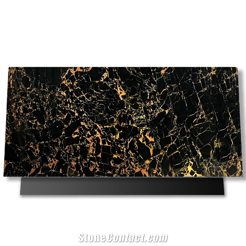 Goldtop Luxury Natural Stone Portoro Black Gold Marble Slabs