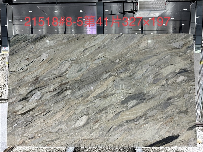 Luxury Natural Stone Clear Veins Grey Silk Quartzite Slabs