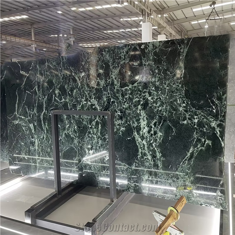 Luxury Prada Green Marble Slabs For Background Wall