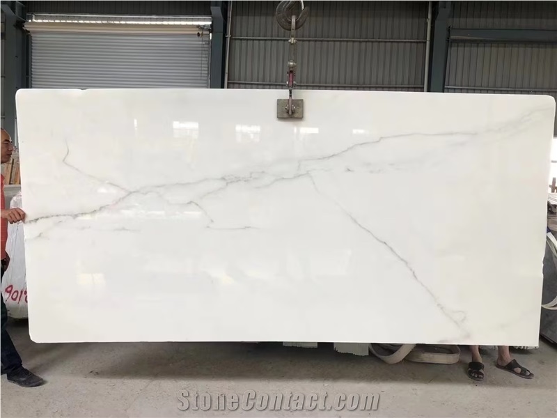 Premium Polished Indoor Design Linken White Marble Slabs