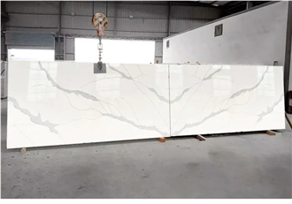 Bookmatched Calacatta Quartz Slabs For Promotion
