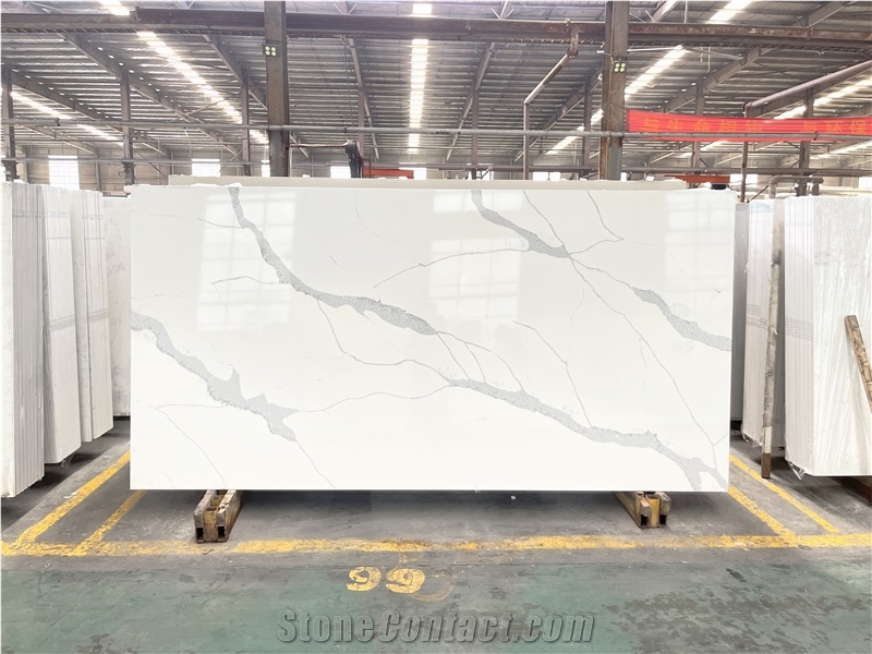 Bookmatched Calacatta Quartz Slabs For Promotion