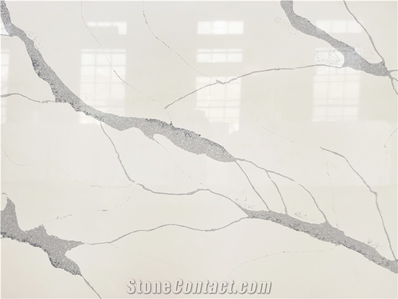 Bookmatched Calacatta Quartz Slabs For Promotion