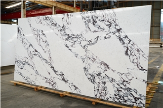 China Royal Luxurious Artificial Calacatta Quartz Slabs