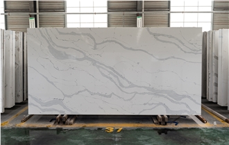 White Quartz With Natural Stone Texture Surface Quartz Slabs