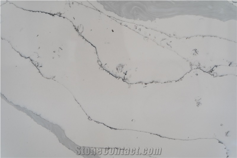 White Quartz With Natural Stone Texture Surface Quartz Slabs