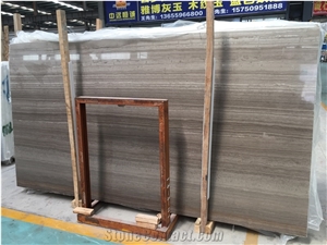 Coffee Brown Wooden Grain Marble Slabs Polished