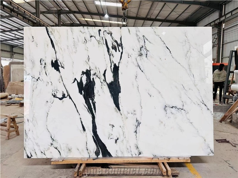 China Eastern Calacatta Oro White Marble Slab Floor Tile