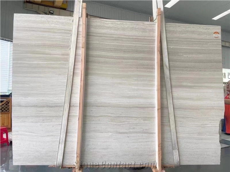 China Grey Wood  Limestone White Wooden Marble Slabs