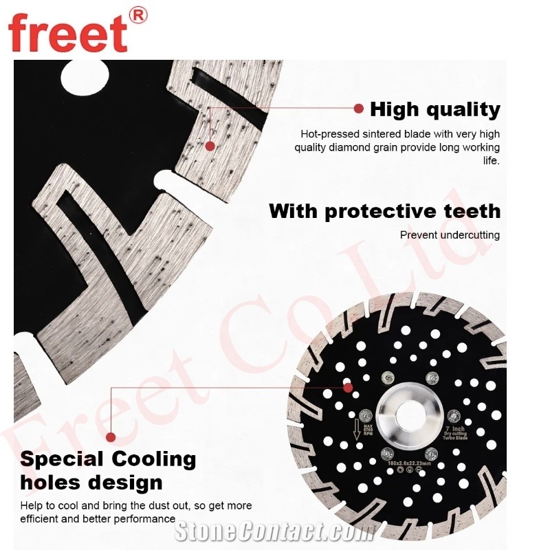 180Mm Diamond Dry Cutting Blade With Flange 22.23Mm