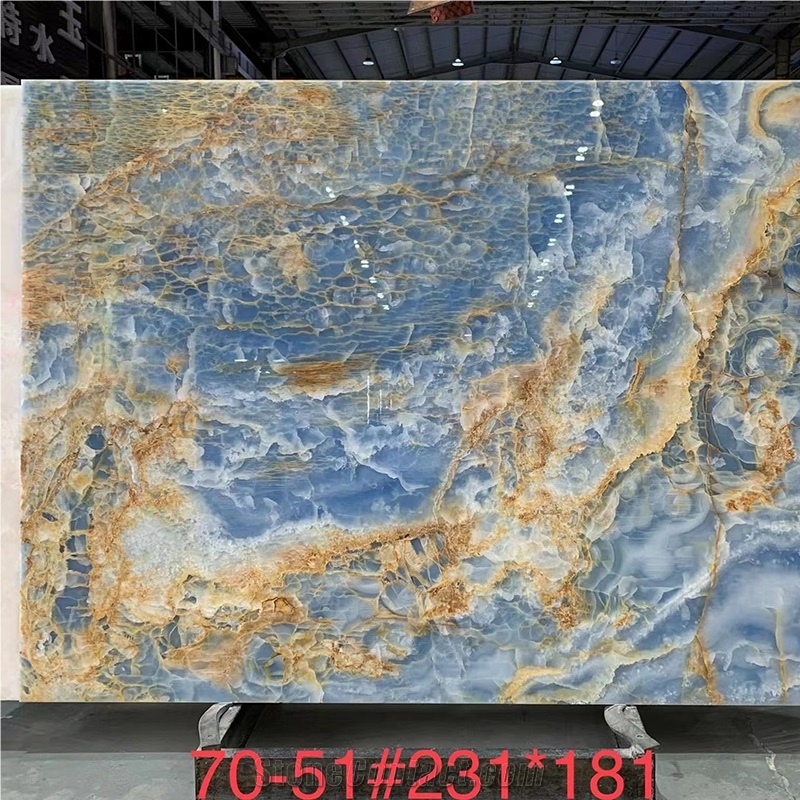 Beautiful Natural Blue Onyx Slabs For Interior Wall Decor