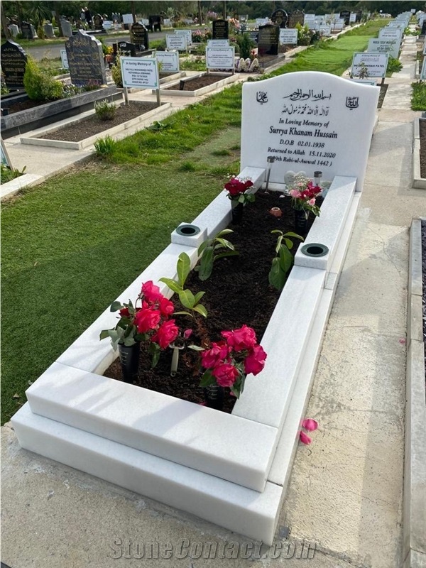 Vietnam White Marble Headstone Good Quality For The Lost Ones