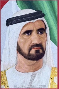 Marble Mosaic Portrait Calacatta White Mosaic Picture