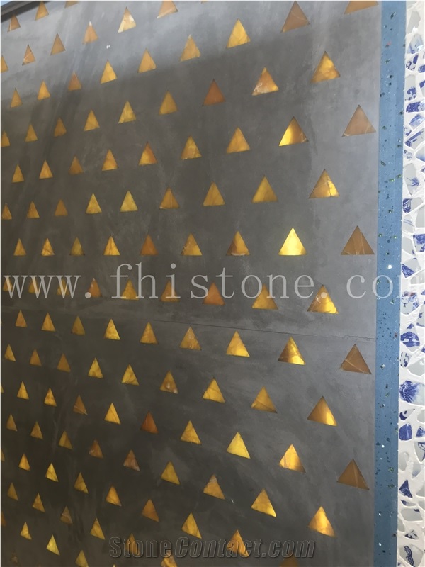Triangle Geometric Pattern Terrazzo Slabs&Tile Transparent Terrazzo