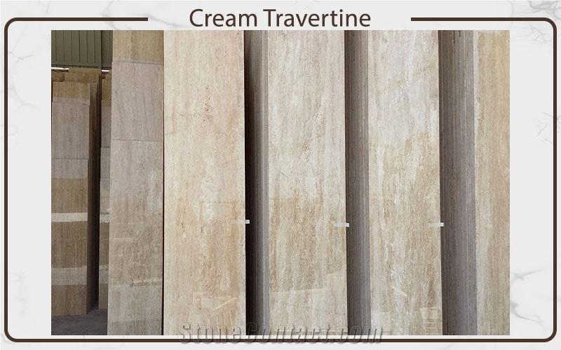 Cream Travertine Tiles (Vein Cut / Cross Cut)