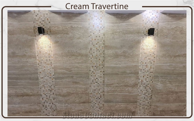 Cream Travertine Tiles (Vein Cut / Cross Cut)