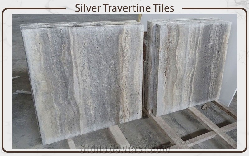 Silver Travertine Tiles (Vein Cut / Cross Cut)