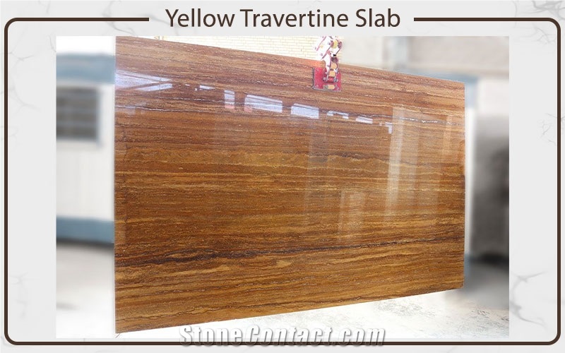 Yellow Travertine Slabs (Vein Cut / Cross Cut)