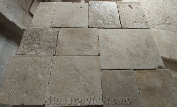 Authentic Limestone Antiquated Versailles Pattern Tiles Thick. 3Cm