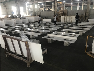 Ice White Vietnam Quartz Multi Family Kitchen Countertop