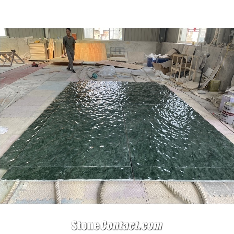 Green Marble Spray Wave Relief,Liquid Wave Marble Tile