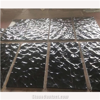 Nero Marquina Marble Wave Liquid State, Spray Wave Wall Relief
