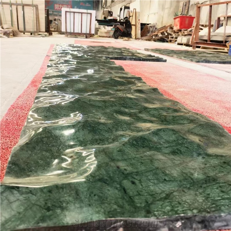 Forest Green Marble Water Ripple Floor, 3D Wall Decor Panels