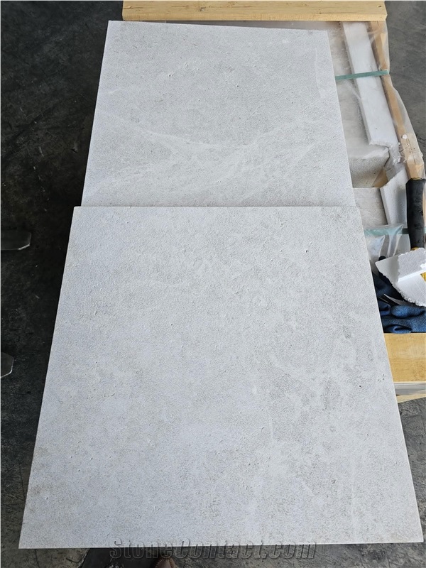 Moon Light Gray Marble Leathered Tiles
