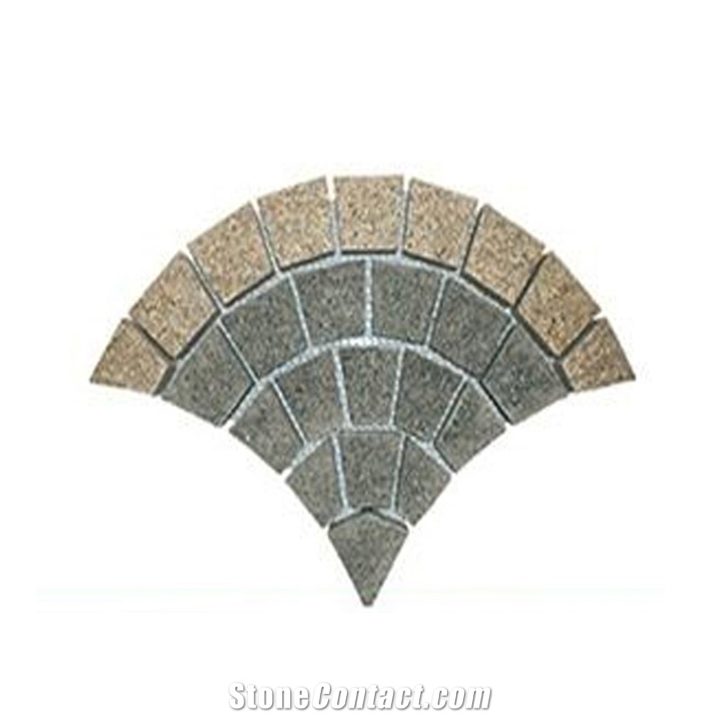 Black Basalt Paver Stone Fan Shape Paving Stone