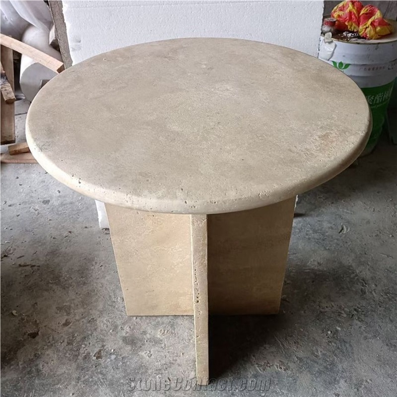 Customized Panda White Marble Round Table