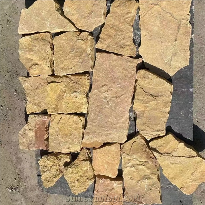 Yellow Sandstone Loose Stone Exterior Wall Stone Flagstone