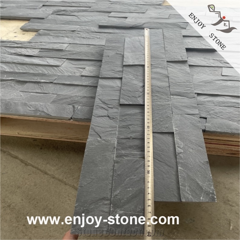 Black Slate Cultured Stone Wall Cladding Panels