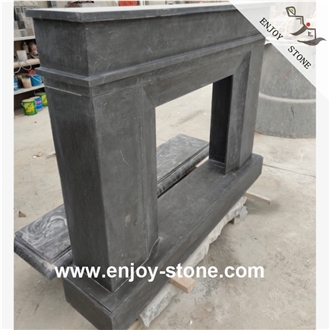 Blue Limestone Indoor Antique Fireplace