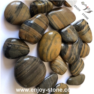 Polished Large Tiger Stripe Large River Stone
