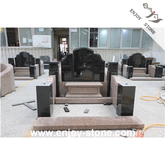 Pure Black Granite Asian Style Monument