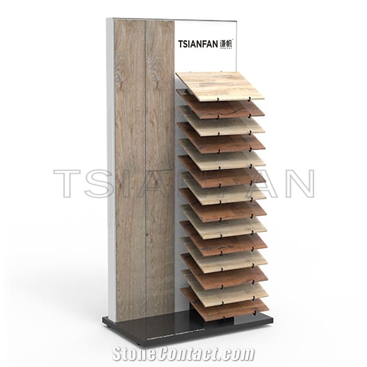 Timber Display, Wood Floor Display Stand Metal Rack