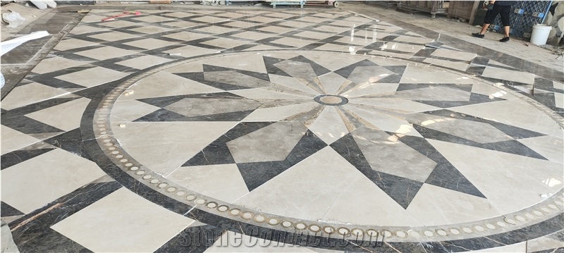 Natural Square Marble Medallion Floor Designs