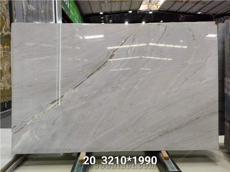 Brazil Diamond White Quartzite Polished  Floor Tile