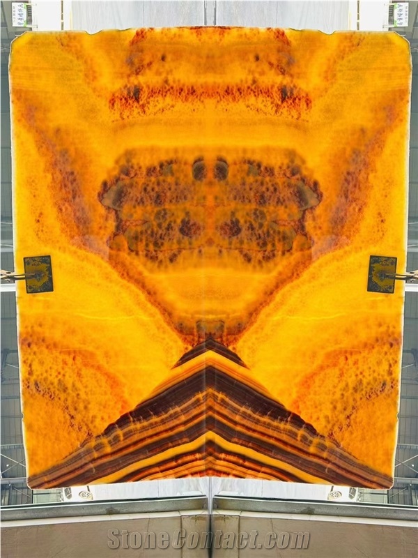 Iran Orange Onyx Yellow Polished Backdrop Wall Tiles