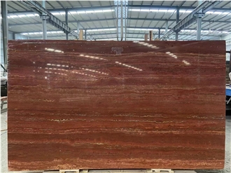 Iran Red Travertine Polished Big Slabs