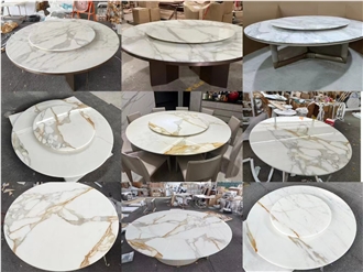 Italy Calacatta Gold Marble Restaurant Table Tops