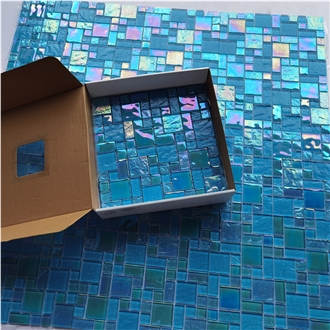 3D Iridescent Glass Mosaic Tiles Swimming Pool Bathroom Wall
