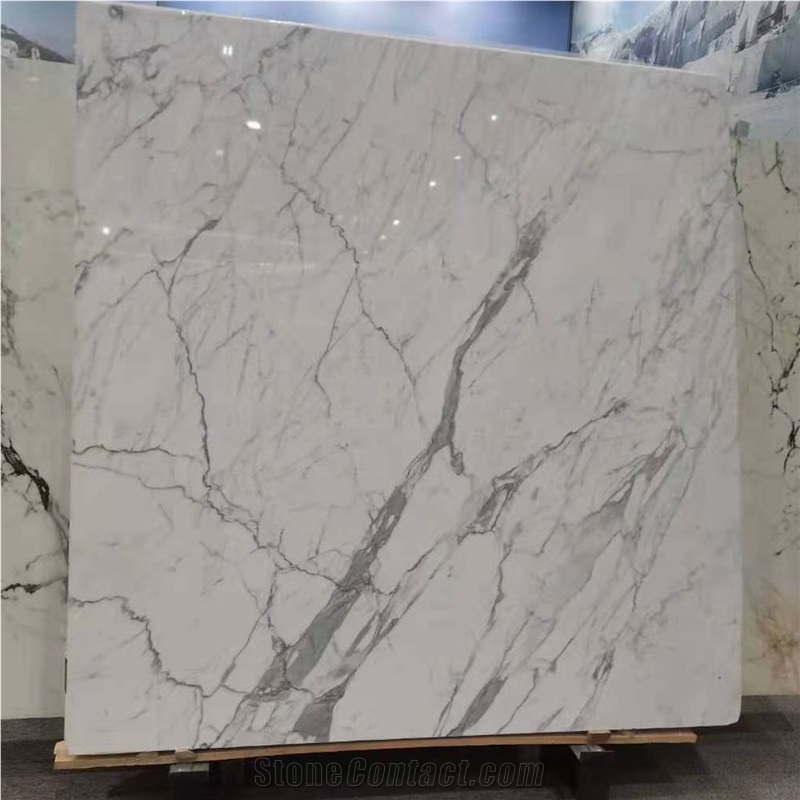 Hot Sale White Calacatta Carrara Marble Slabs In Stock