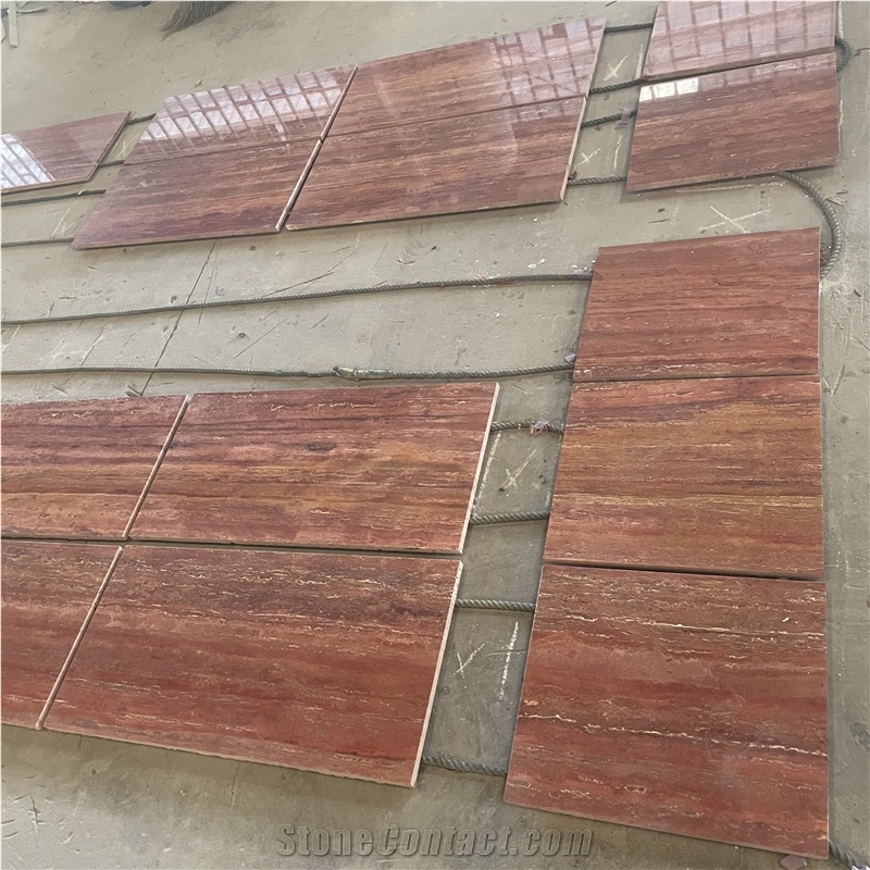 Iran Red Travertine Tiles New Stytle Nature Stone In Stock