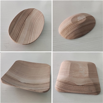 Wood Sandstone Plates Wooden Look Home Decor