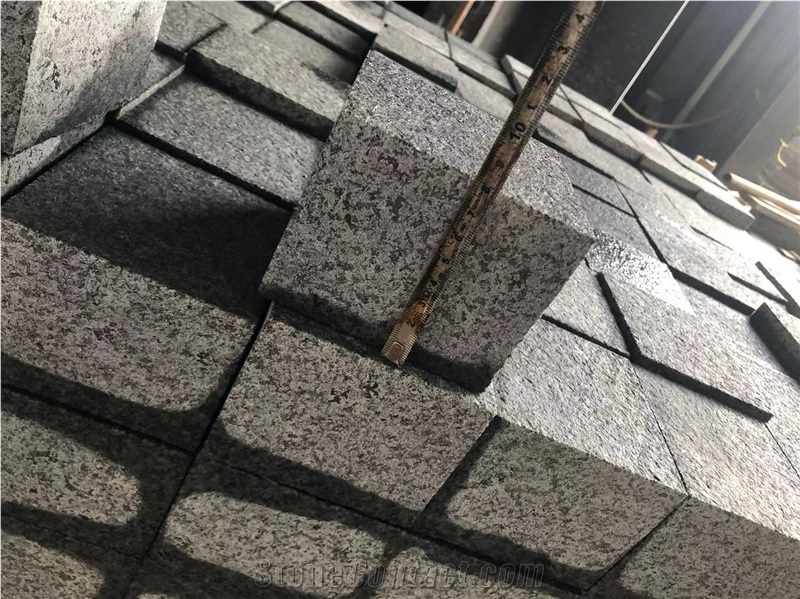 G654 Dark Gray Granite Cubic Paving Stone And Tiles
